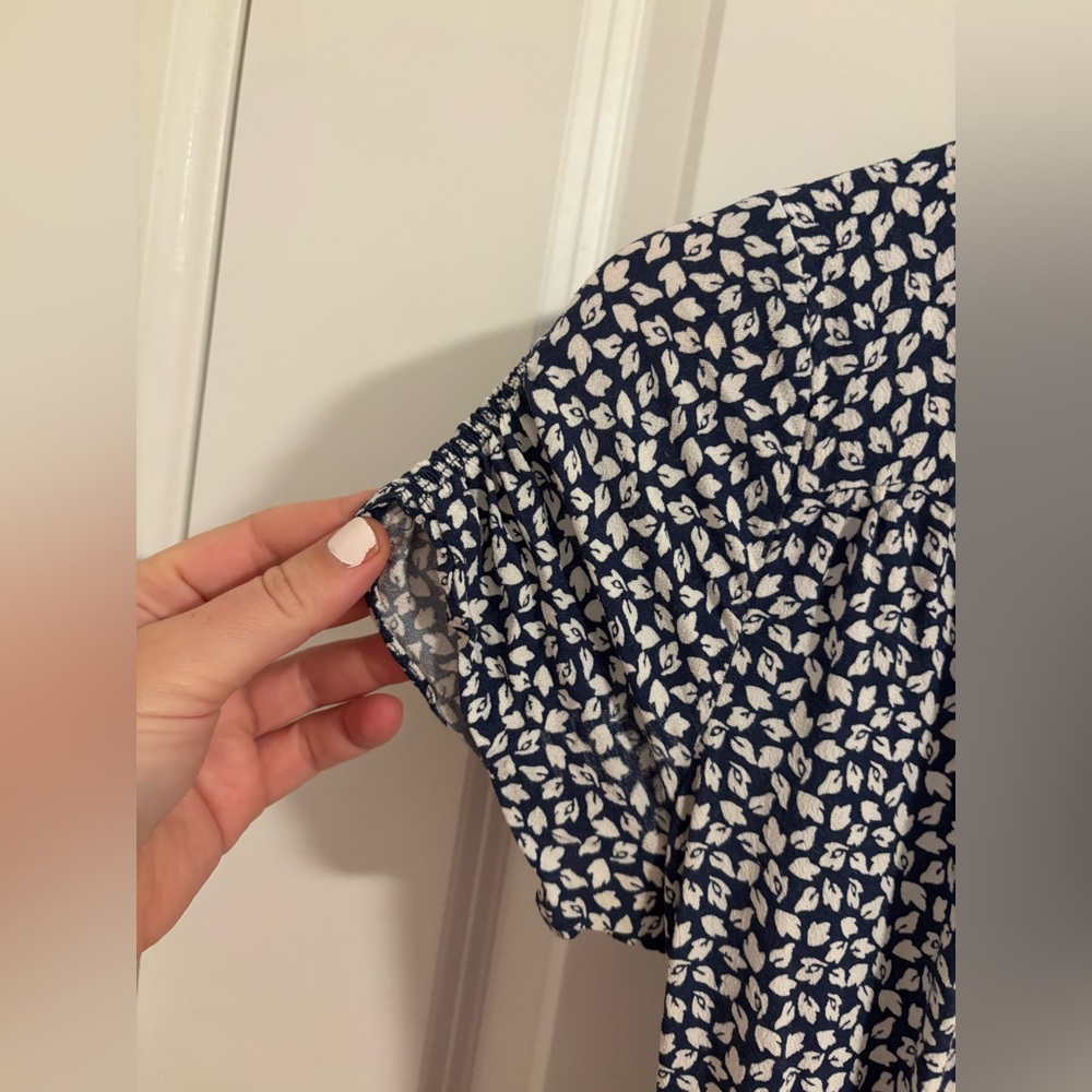 & OTHER STORIES Navy Floral Wrap Mini Dress Size XS - Picture 6 of 11